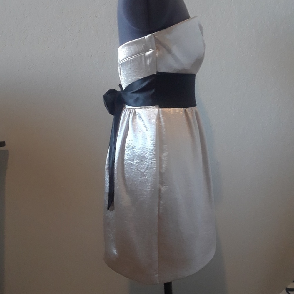 💕HP💕Champagne‎ Satin Dress - Picture 3 of 7